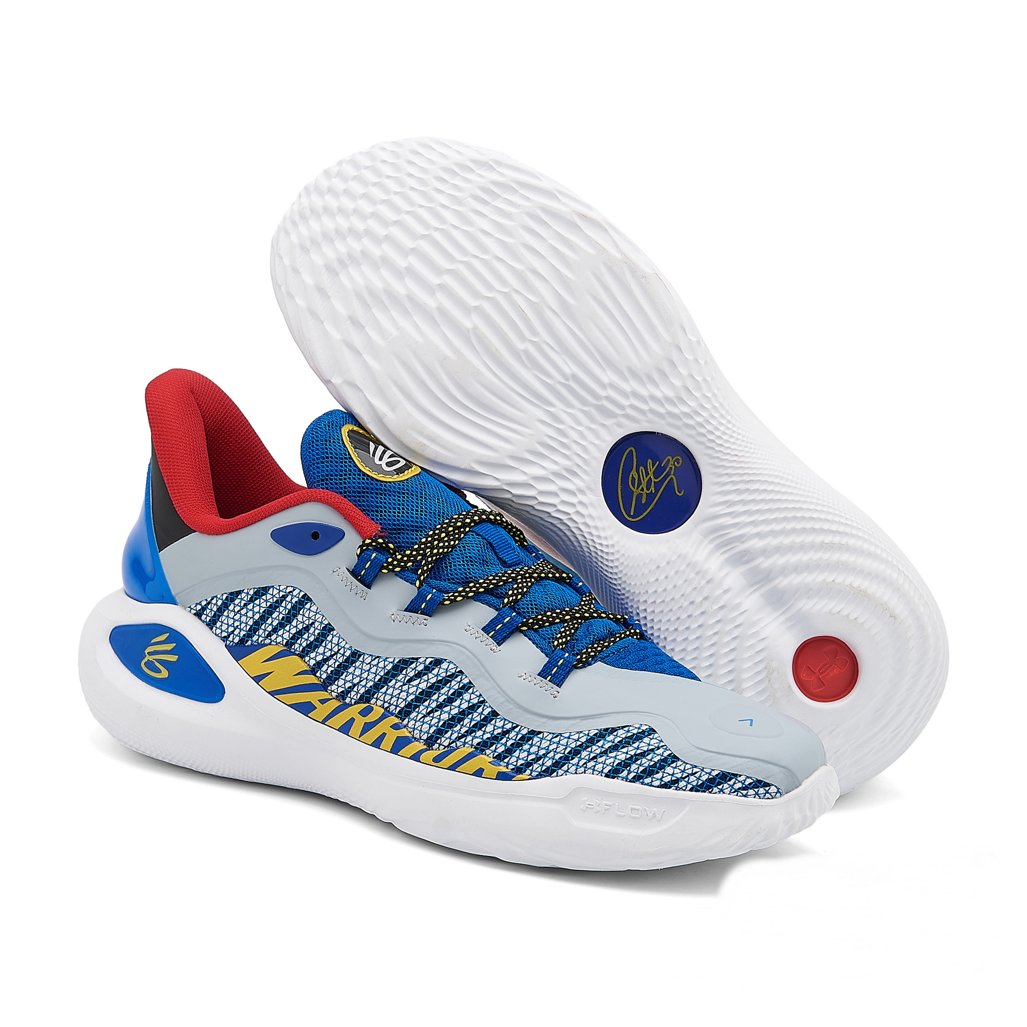 Under Armour Curry 11 what the White blue red